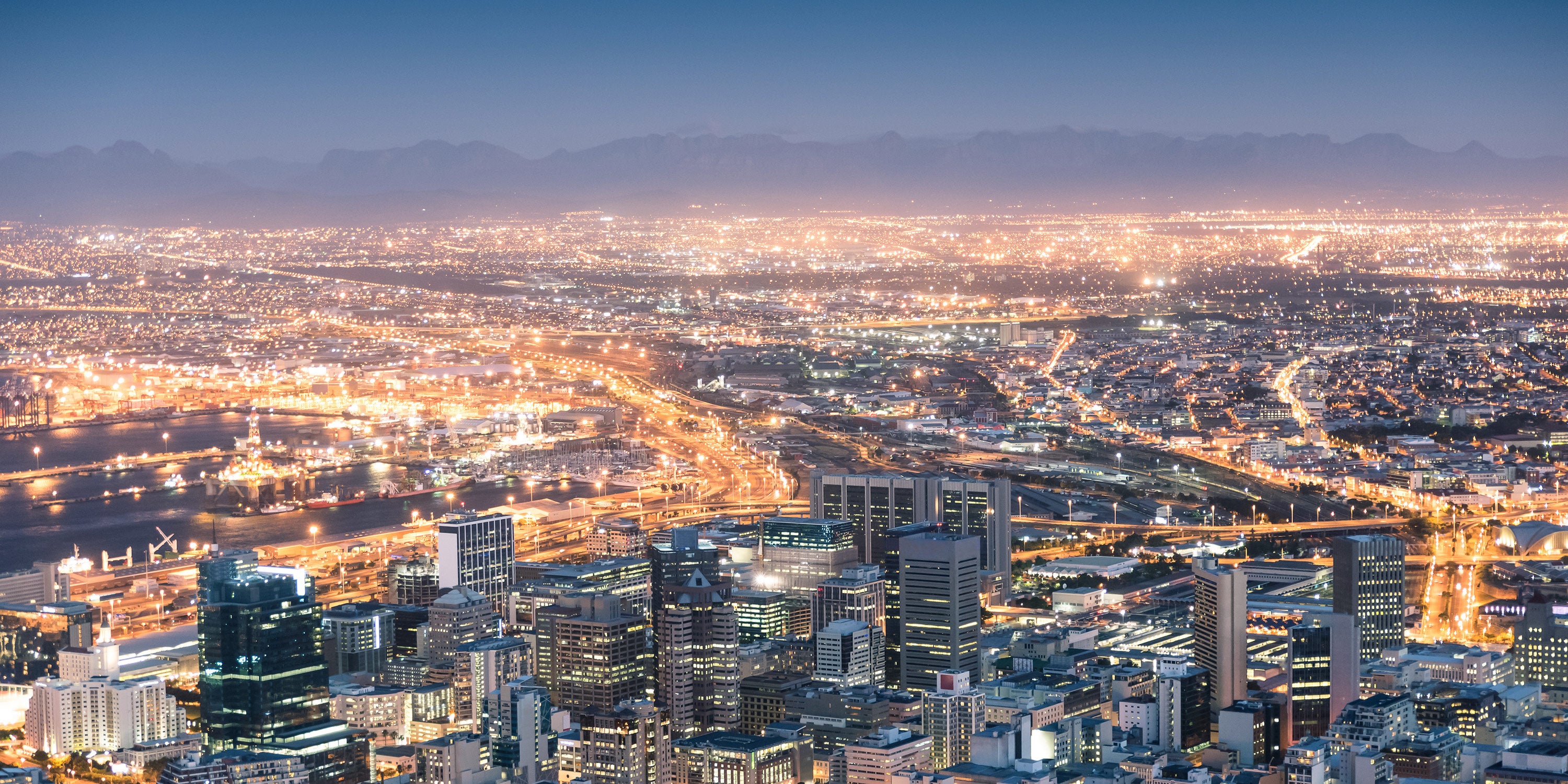 Aerial view of Cape Town