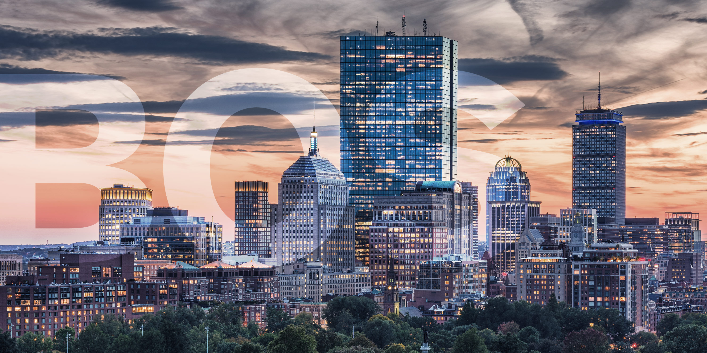 Boston City Skyline at Sunrise