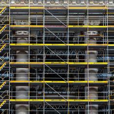 Scaffolding on large building